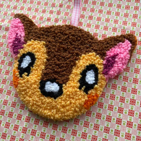 Fauna - handmade punch needle textile art by Courteney Textiles