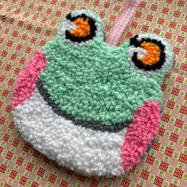 Lily - handmade punch needle textile art by Courteney Textiles
