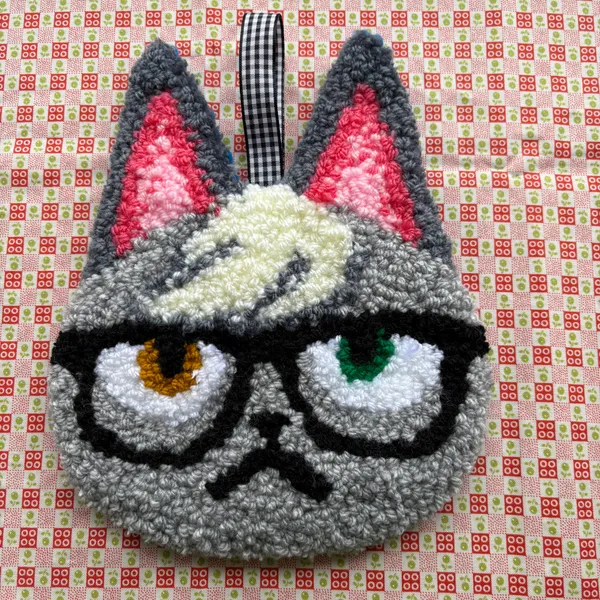 Raymond - handmade punch needle textile art by Courteney Textiles