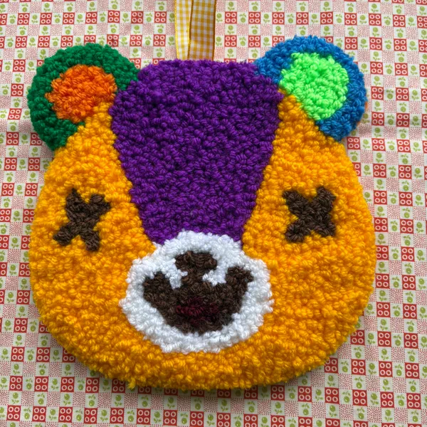 Stitches - handmade punch needle textile art by Courteney Textiles