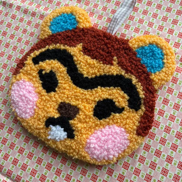 Hazel - handmade punch needle textile art by Courteney Textiles